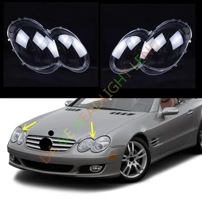Par de cubiertas de lente de faros + sellador para Mercedes-Benz SL500 SL600 2003-2008 Foto 1 de 4