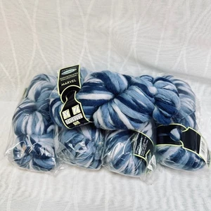 Sensation Sophisticates Marvel 100% Wool Yarn Blue Multi Knitting Crochet 5 Hank - Picture 1 of 5