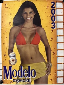 Mexican Girl 2003 Beer Poster Modelo Beer 19 X 27 in sexy girl Calendar - Picture 1 of 8