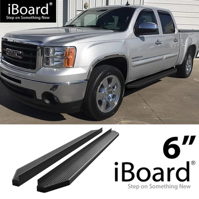APS Running Board Black 6" Fit Chevy Silverado GMC Sierra Crew Cab 01-07 - Image 1 of 4