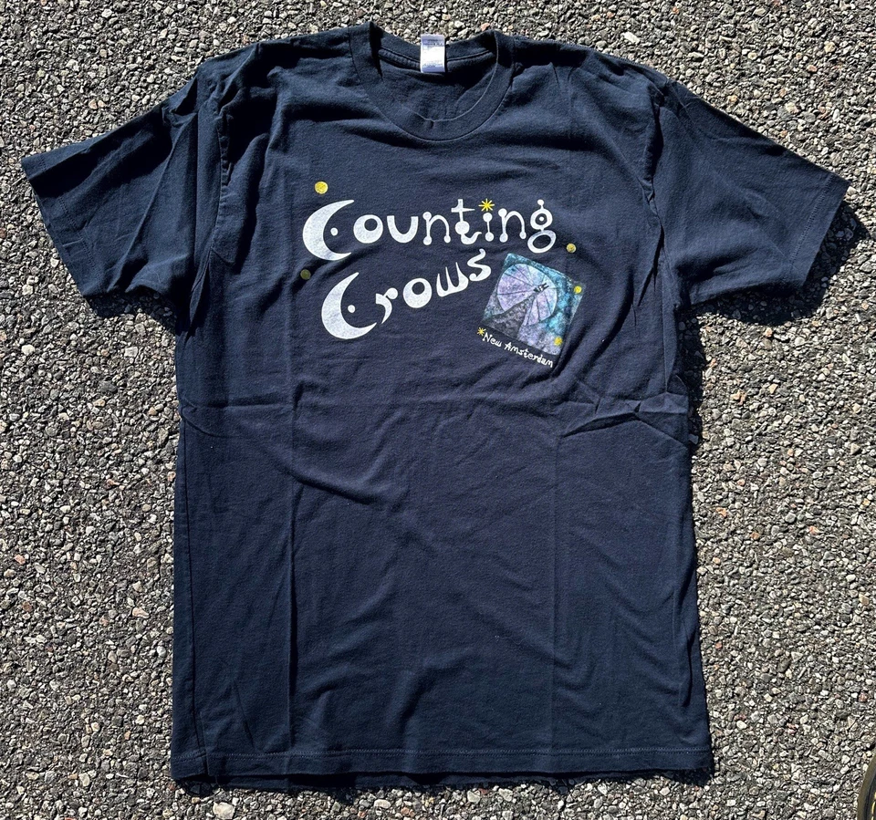 Camiseta De Colección 2006 Counting Crows Nueva Gira Amsterdam GRANDE Camisa Azul Banda de Rock Foto 1 de 4