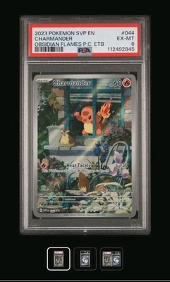 2023 POKEMON OBSIDIAN FLAMES POKEMON CENTER ETB PROMO #044 CHARMANDER PSA 6 - Image 1 of 2