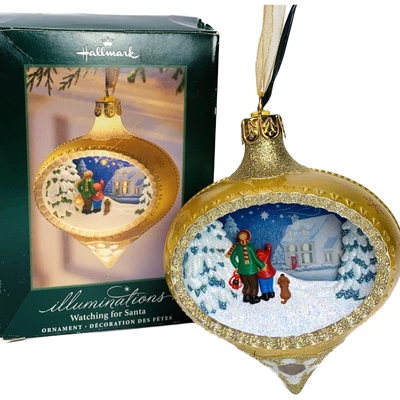 Hallmark Illuminations RELOJ PARA SANTA Adorno Iluminado 2005 Funciona Foto 1 de 4