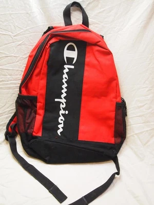 Hombre Champion Escuela/Gimnasio Bolso Mochila Rojo Negro Logo 18" Foto 1 de 4