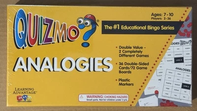 Quizmo Analogies Educational Bingo Language Skills Game 2-36 Players Ages 7-10  - Image 1 of 4