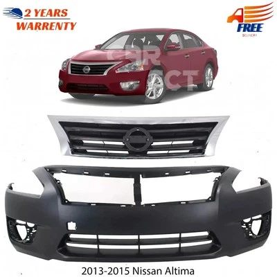 Front Bumper Cover & Grille Assembly For 2013-2015 Nissan Altima Base S SL SV Foto 1 de 4