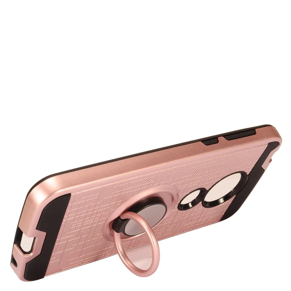 Матовый чехол GSA с кольцевой подставкой для Motorola Moto G7 Play — розовое золото - Изображение 1 из 1