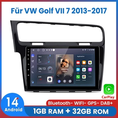 Für VW Golf VII 7 2013-2017 Android14.0 Autoradio Carplay GPS Navi BT Wifi DAB+ - Bild 1 von 4