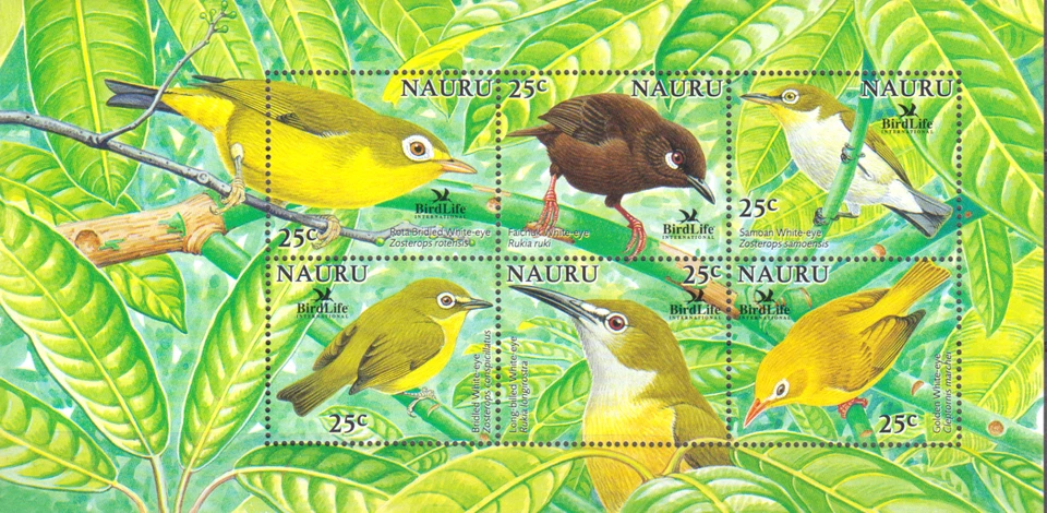 Nauru Birds/Birdlife/Longbilled/Samoan/Rota Whiteeyes S/S 2005 Mint Never Hinged - Image 1 of 1
