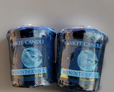 Yankee Candle Moon On Their Wings muestrador votivo lote 2 raro aroma azul retirado Foto 1 de 3