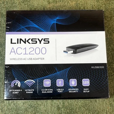 LINKSYS Dual-Band AC1200 Wireless USB 3.0 Adapter WUSB6300 Brand New Sealed - Image 1 of 4