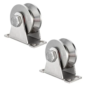 2 Pack VType Cable Pulleys Wall Mounted 304 Stainless Steel Durability - Picture 1 of 7