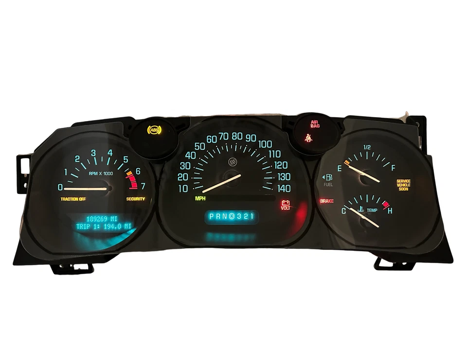 Cuadro de instrumentos velocímetro 02-05 medidores Buick LeSabre 189.269 millas reconstruido Foto 1 de 4