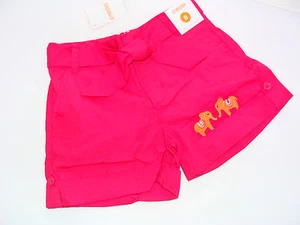 Gymboree BATIK SUMMER Elephant Girls Size 4 Hot Pink Adjustable Waist Shorts NEW - Picture 1 of 4