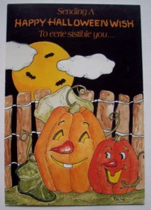 Pumpkin Patch embossed UNUSED vintage Halloween greeting card *FF10 - Picture 1 of 3