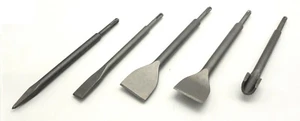 SDS plus Meißel SET 5-tlg.: Spitz- / Flach- / Kanal- / Spat- / Spat gebogen SDS+ - Bild 1 von 2