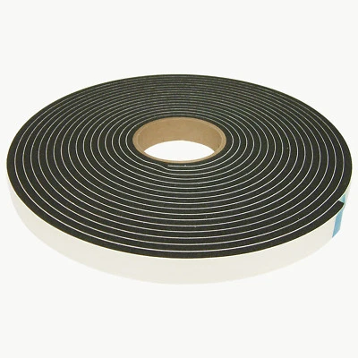 JVCC SCF-02 Single-Sided PVC Foam Tape: 1/4 in. thickness x 1 in. x 35 ft. Black