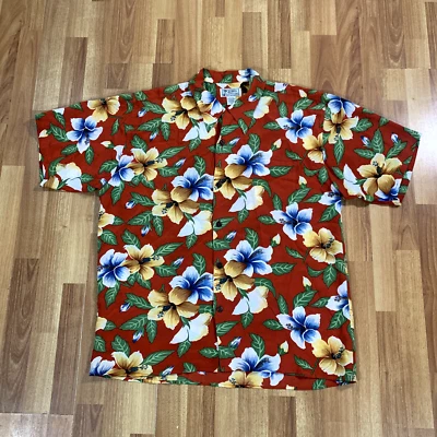 Camisa Hawaiana Avanti Original Para Hombre Extra Grande Multicolor Floral Seda Abotonada Foto 1 de 4