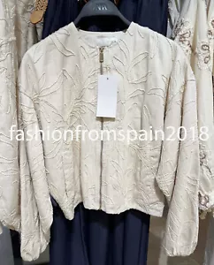 ZARA NEW WOMAN FLORAL EMBROIDERED JACKET ECRU XS-XXL 8372/067/712 - Picture 1 of 3