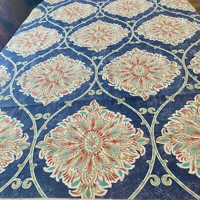 "Tela medallón floral azul palanca Stan Cathell Magnolia Home Fashions 55x56""" Foto 1 de 4