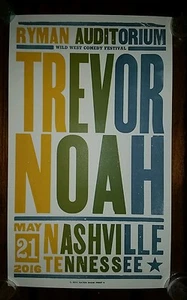 TREVOR NOAH Ryman HATCH PRINT Nashville 2016 Poster Daily Show Comedy Central  - Picture 1 of 3