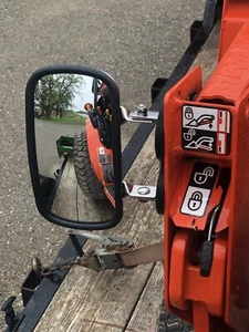 STAINLESS STEEL MIRROR Tractor/Skid steer RUBBER COATED MAGNETS Kubota Kioti! - Picture 1 of 7