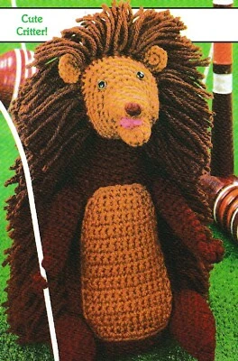 Stuffed Hedgehog Toy - 9-1/2" tall - Worsted weight yarn - Crochet Pattern ONLY - Image 1 of 2