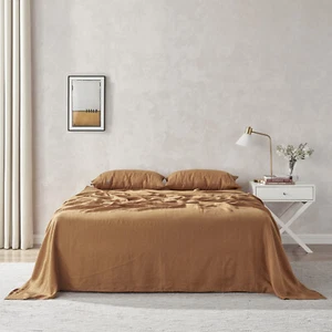 Natural Home Flax Linen Sheet Set Rust - Picture 1 of 24