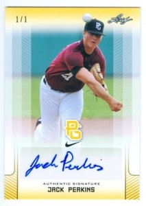 JACK PERKINS "BLANK BACK AUTOGRAPH CARD #1/1" LEAF SHOWCASE BASEBALL VAULT 2017