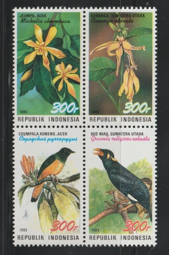 Indonesia 1993 Sc # 1562 Flora y Fauna Bloque de 4 MNH OG Foto 1 de 1
