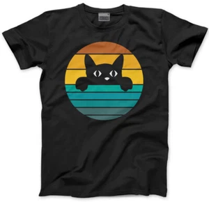 Retro Cat Kids T-Shirt Funny Graphic Cat Lover Owner Gift Crazy Cats - Picture 1 of 10