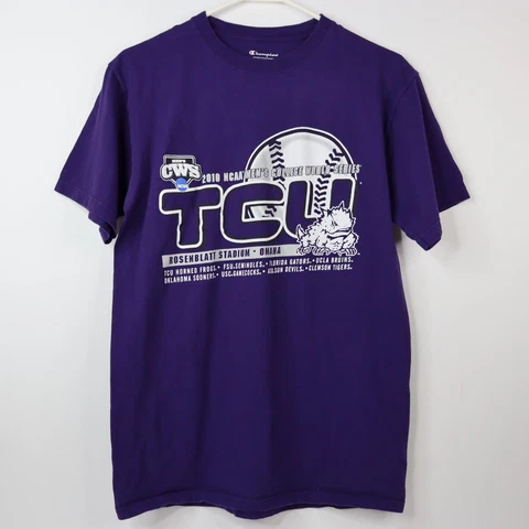 Champion NCAA TCU Horned Frogs Experience Short Sleeve Tee Purple CWS Size M Cover