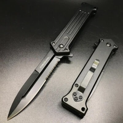 Faca de bolso dobrável 8" coringa estilo assistido por mola EDC cabo de metal - Imagem 1 de 4