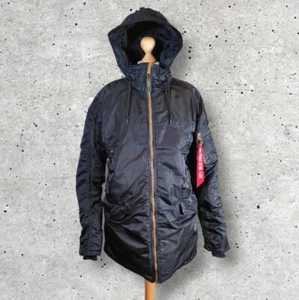 Alpha Industries Cage Code 3A382 Full Zip Hooded Flight Jacket - Size M - Picture 1 of 15