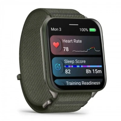 Garmin Venu X1 Fitness Smartwatch Titanium in Moss with Nylon Band 010-02980-01 - Image 1 of 3