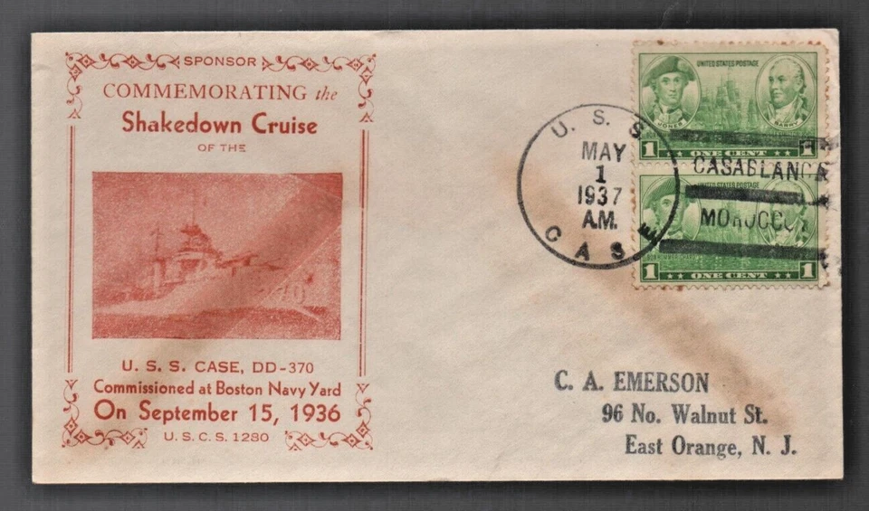 Usa: 1937; Special circulated covers with special Postmark on board, EBN039 - Image 1 of 2