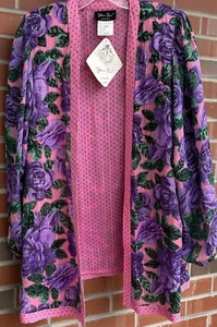 Vintage Diane Freis Duster Jacket Floral Beaded O/S New - Picture 1 of 8