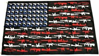SKELETON SKULL SHOOT GUN COME ON TAKE IT MILITIA FLAG FLAG 3' X 5' SKELETON SKULL SHOOT GUN COME ON TAKE IT MILITIA FLAG FLAG 3' X 5'
