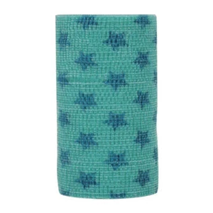 New! 1 Roll of POWERFLEX BLUE STARS ON AQUA BANDAGE WRAP For Equine horse horses - Picture 1 of 1