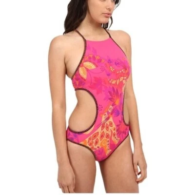 Nanette Lepore Women's Jakarta Jaguar Goddess Monokini Pink Size Small - Image 1 of 4