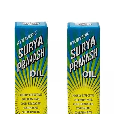 AYUSH Ayurvedic Surya Prakash Oil 6ml FOR Toothache, Scorpion Bite,Headache[PACK OF 2]