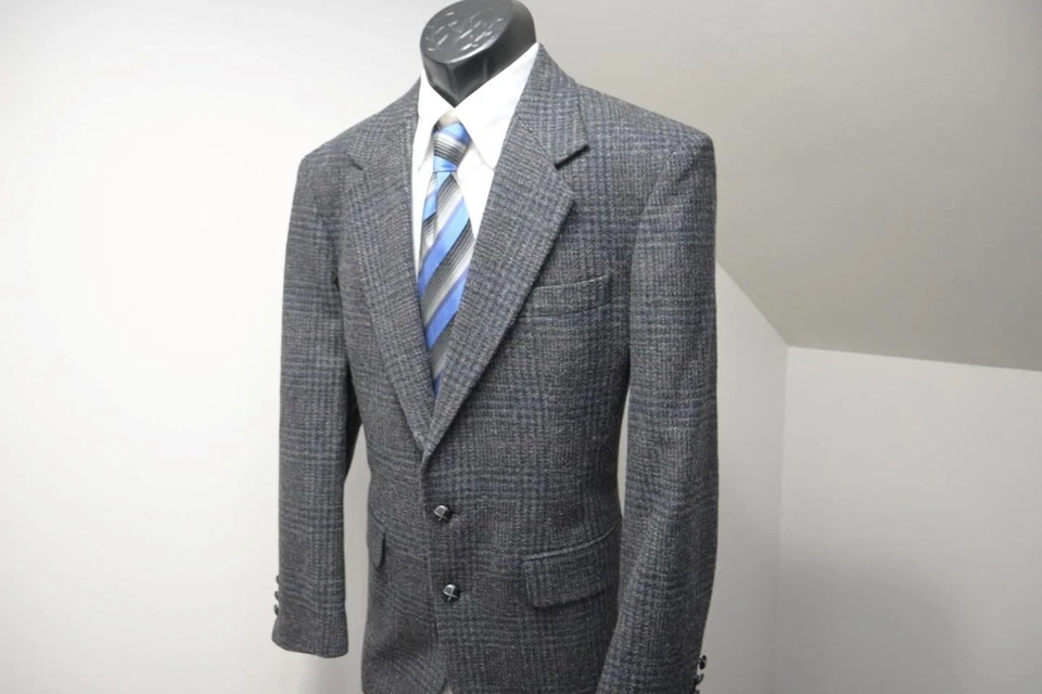 VTG Savile Row Tweed Handwoven Herringbone Wool Blazer Sports Jacket Mens 40 R - Image 1 of 4