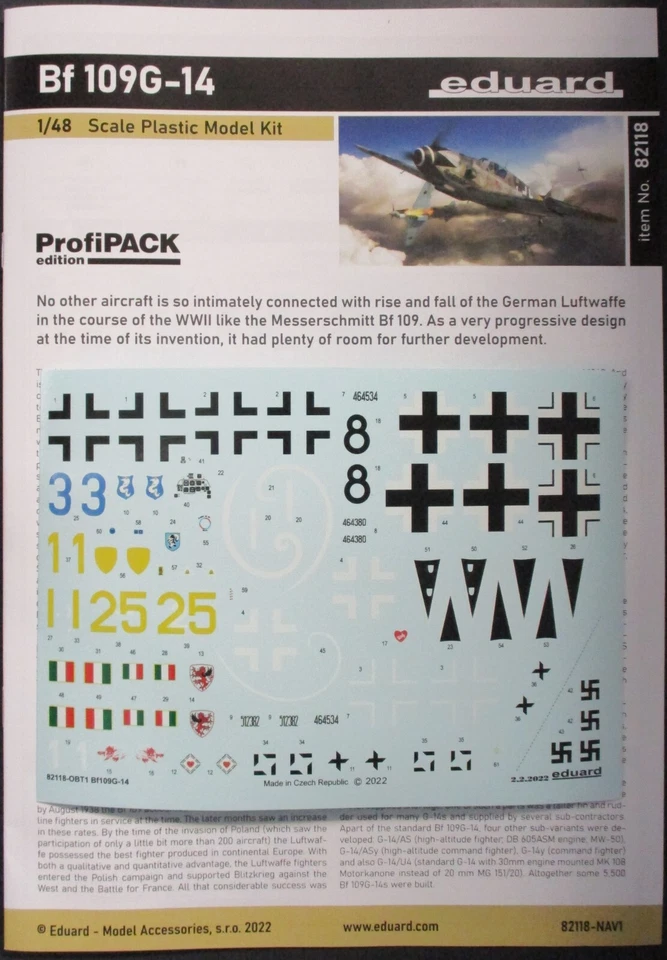 Eduard 1/48 German BF 109g-14 Profipack Edition 82118