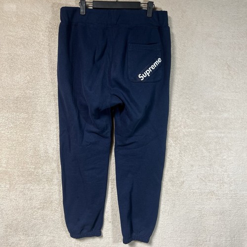 Pantalon de survêtement Supreme Corner Label SS18 homme petit bleu 34x29 * FONCTIONNE GRAND *