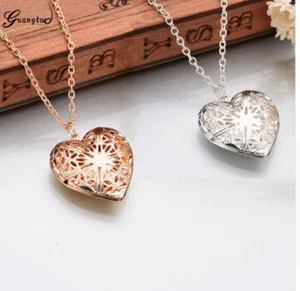 Collier romantique pendentif coeur médaillon photo magnifique idée cadeau - Imagen 1 de 8