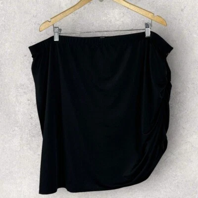 Nordstrom 2022 Preto Tamanho Ruched Mini Saia Shorts Tamanho 3X Skort Minimalista NOVO - Imagem 1 de 4