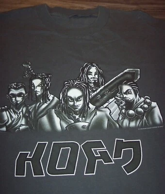 Vintage 1999 KORN BAND T-Shirt Mens LARGE Cartoon Anime - Image 1 of 3