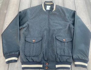 Marshall Artist Jacket Mens XL Gray Bomber Wool Handmade Simms Sigal Varsity - Picture 1 of 10
