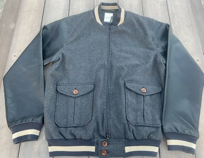 Marshall Artist Jacket Mens XL Gray Bomber Wool Handmade Simms Sigal Varsity - Image 1 of 4