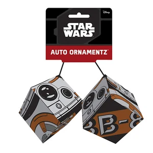Pair Star Wars BB-8 Dice Auto Ornaments Rear View Hanging ornament 3" x 3" - Picture 1 of 1